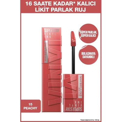 Maybelline New York Super Stay Vinyl Ink Uzun Süre Kalıcı Likit Parlak Ruj