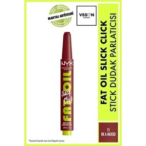 NYX Professional Makeup Fat Oil Slick Click Parlatıcı Nemlendirici Nude Tonlu Dudak Balmı - 11 In a Mood