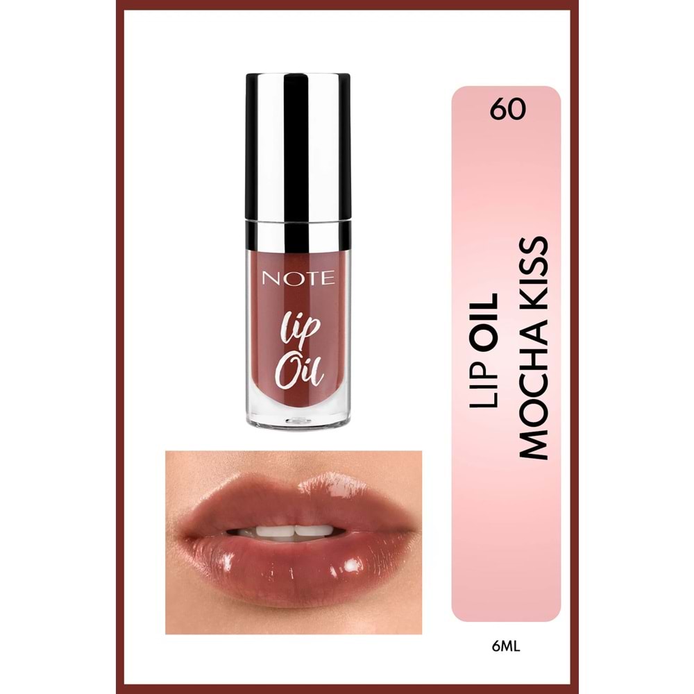 Note Cosmetics Lip Oil Nemlendirici ve Parlatıcı Dudak Bakım Yağı - 60 Mocha Kiss - Kahverengi