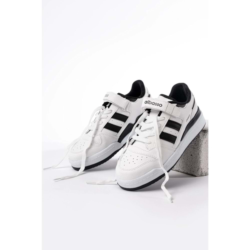 albasso Sneaker Konforlu Rahat Şık Unisex Günlük Spor Ayakkabı beyaz-siyah