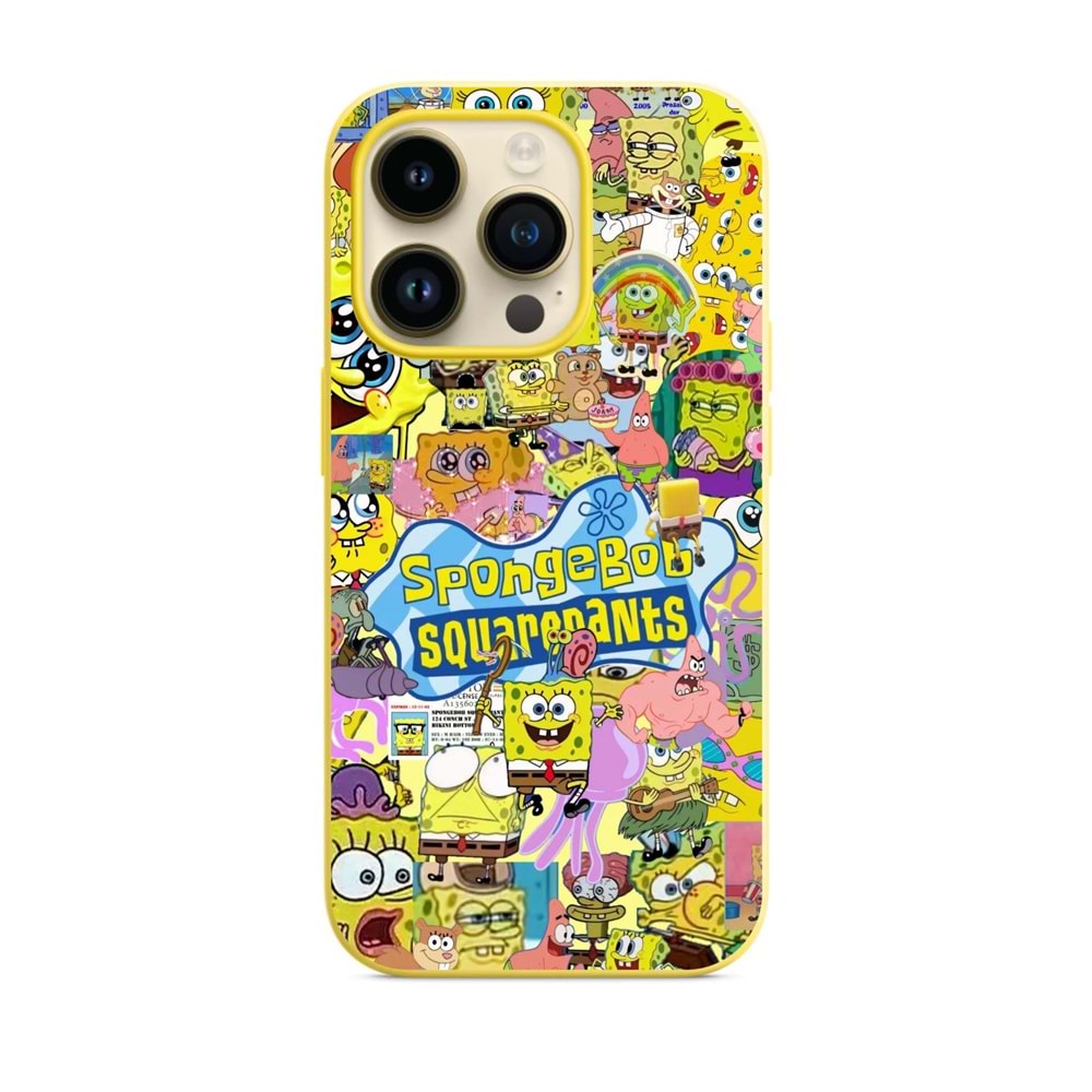 Kılıf Fabrikası iPhone 15 Pro, Kabartmalı, Sünger Bob