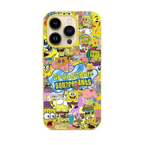 Kılıf Fabrikası iPhone 15 Pro, Kabartmalı, Sünger Bob