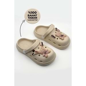 CARLA BELLA Çocuk Unisex Terlik Emojili Rahat Taban Havuz Plaj Okul Kreş Sandalet & Terlik