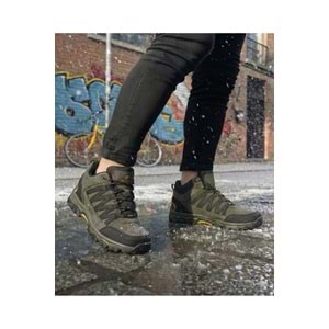 Bonjey Erkek Haki Outdoor Ayakkabı Suya Dayanıklı Kaymaz Taban Garantili Trekking Yürüyüş