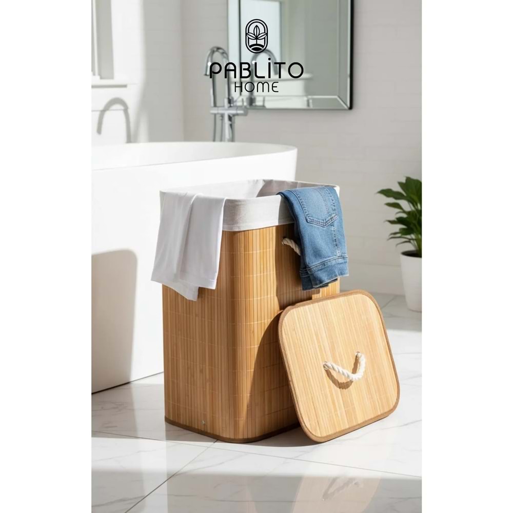 PABLITO HOME BAMBU ÇAMAŞIR SEPETİ