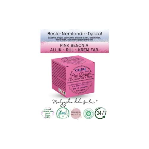 Kuatra Pink Begonia Nemlendirici Işıltı Veren Balm 7 ML