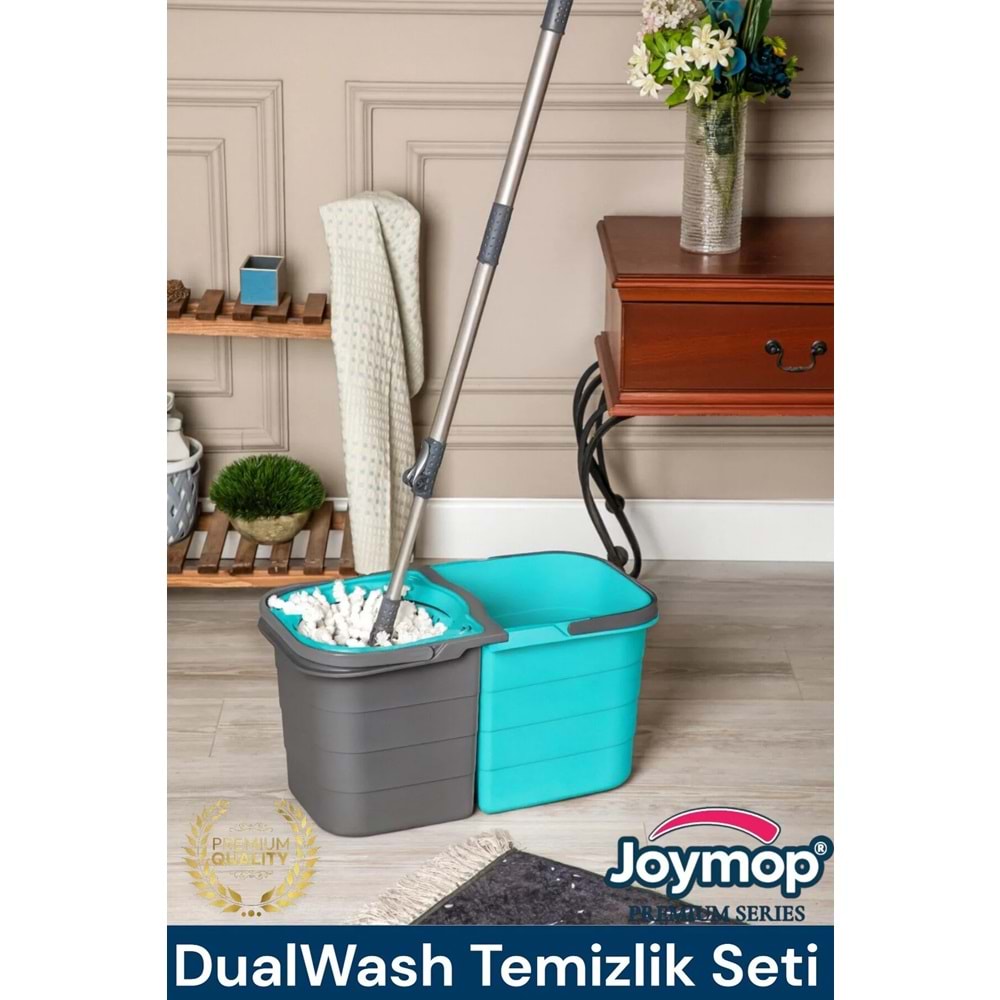 ECHOTEX Joy Mop Temiz Su ile Kirli Suyu Ayıran otomatik Temizlik Seti 19 Lt