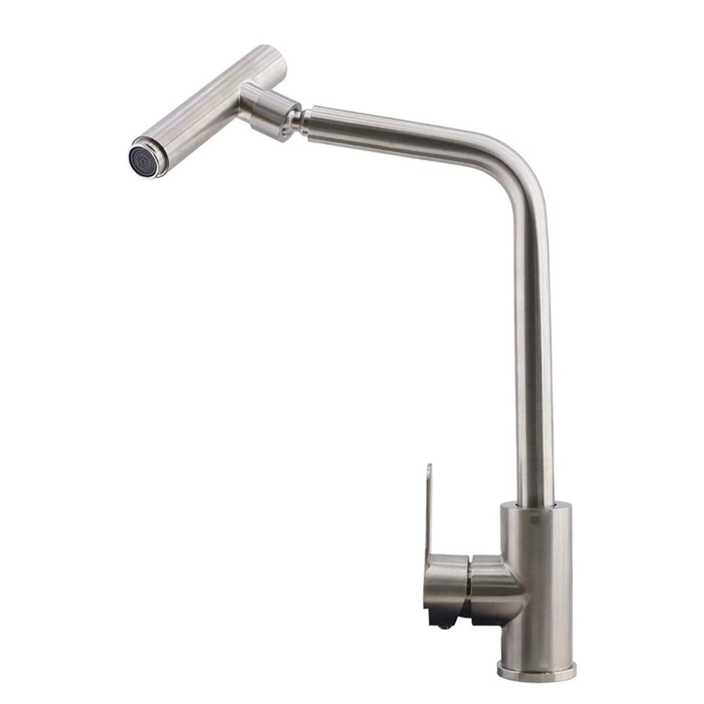 Badem10 Mutfak Lavabo Musluğu Bataryası Mix Eyve Sıcak Soğuk Çift Su Girişli Çeşmesi 34 cm