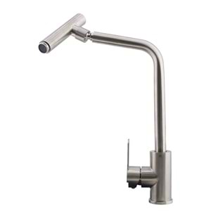 Badem10 Mutfak Lavabo Musluğu Bataryası Mix Eyve Sıcak Soğuk Çift Su Girişli Çeşmesi 34 cm