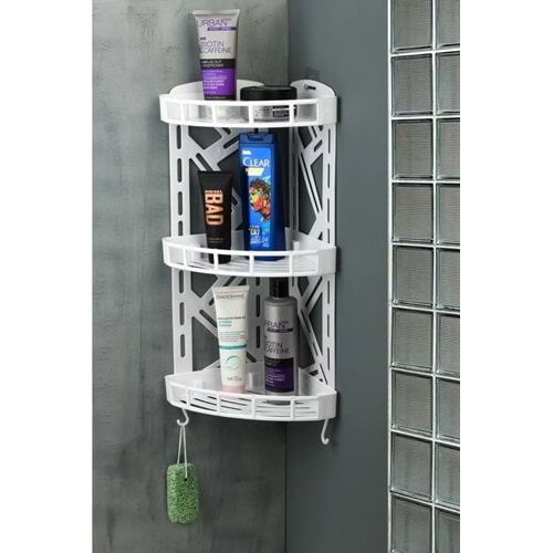 NEKA HOME 3 Katlı Plastik Banyo Köşeliği