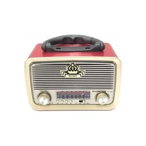Everton Kırmızı Rt-301 Nostaljik Görünümlü Bluetoothlu Mp3 Çalar Radyo Müzik Kutusu Kırmızı 2 Yıl