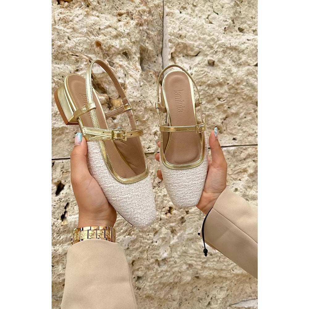 LamintaGlobal Sista Gold Tüvid Detaylı Kadın Babet
