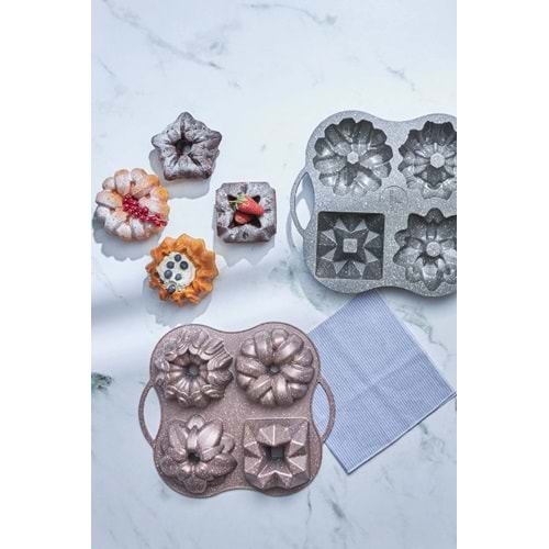 Karaca Cake Pro 4'lü Rosegold Döküm Kek Kalıbı 35 Cm