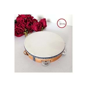 Gelincimherşey Metal Zilli Ahşap Kasnak 22 Cm Çap Deri Tef