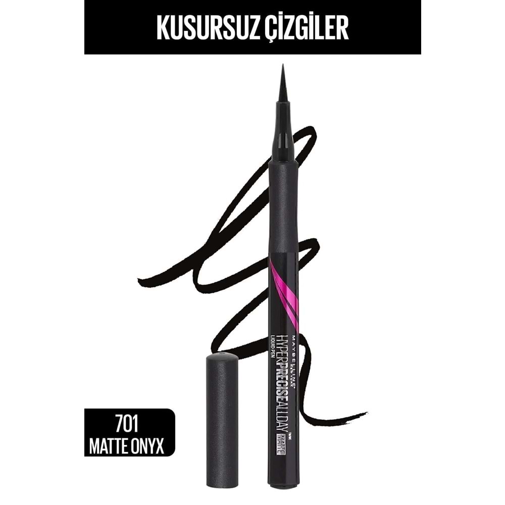 Maybelline New York Hyper Precise All Day Eyeliner - 701 Matte Onyx - Mat Siyah