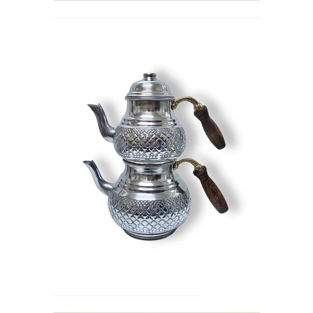 AKBALTA Bakır Görünümlü Alüminyum Çaydanlık Aile Boy No 4 ( Toplam 2.85 Litre )