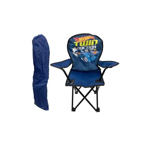 HOT WHEELS Lisanslı Katlanabilir Çocuk Kamp Sandalyesi - Mavi