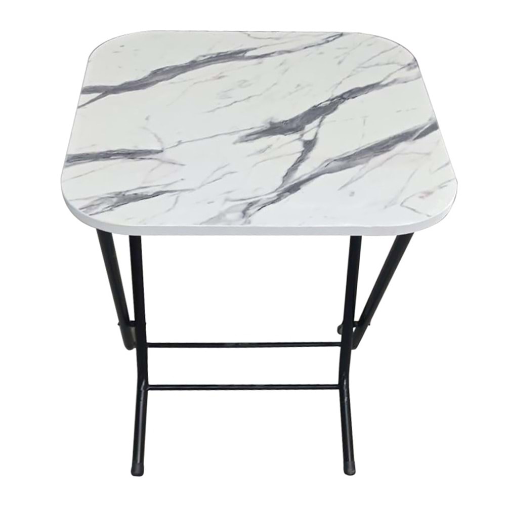 Exent Portatif Kare Masa 60X60 Mermer Desen