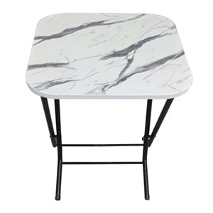 Exent Portatif Kare Masa 60X60 Mermer Desen