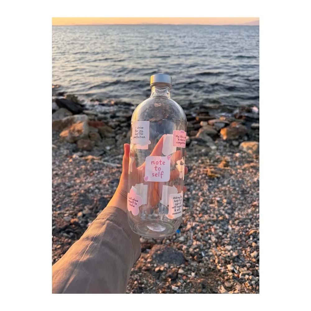 Note to self 1 Litre cam su şişesi