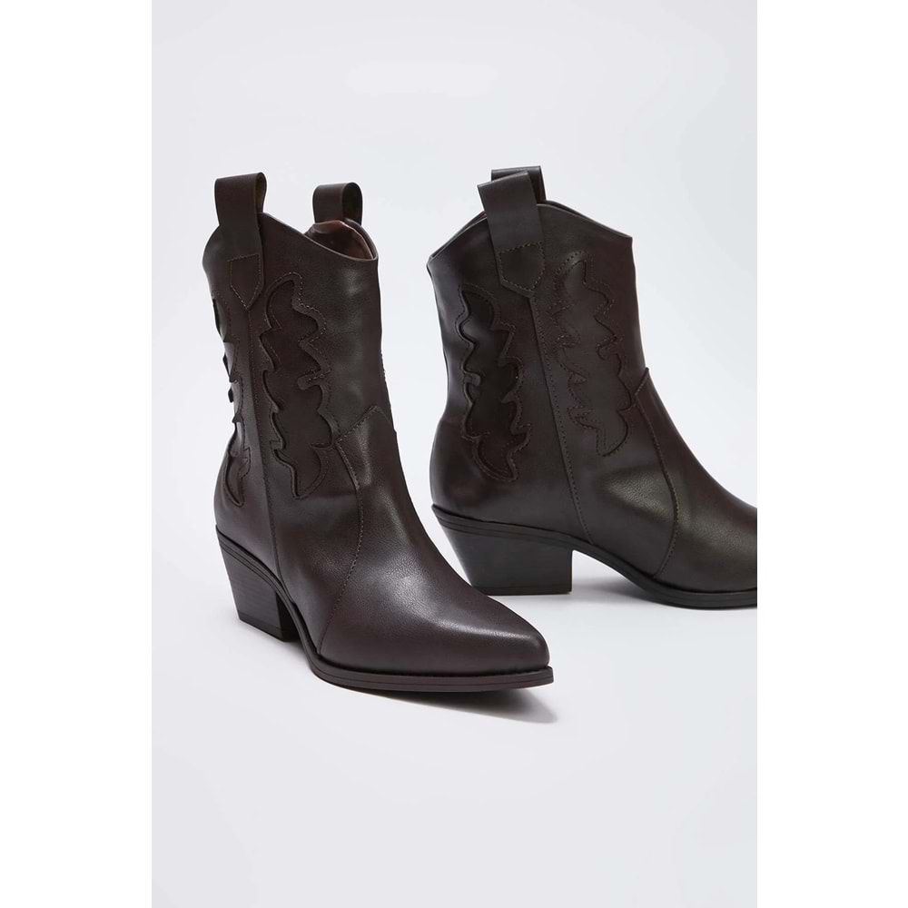 Trendyolmilla Shoes Koyu Kahverengi Kovboy Bot