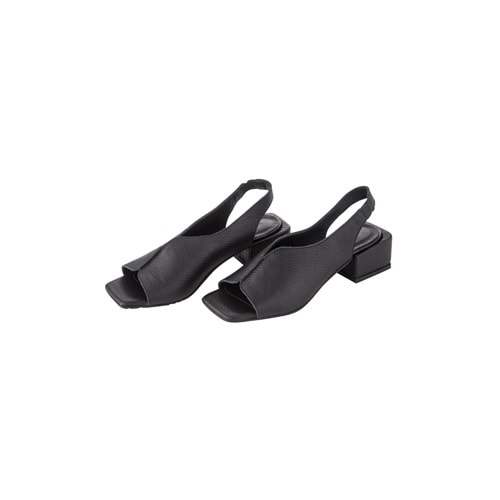 SELİN SHOES HAKİKİ DERİ LASTİK BAĞLAMA DETAYLI RAHAT ŞIK TOPUKLU AYAKKABI