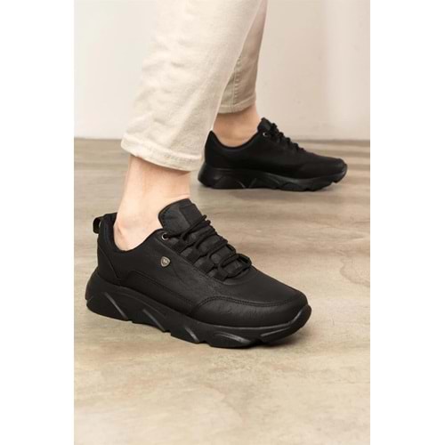 Günlük Kalın Tabanlı Siyah Erkek Sneaker