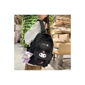 Kuromi Baskılı Peluş Ayıcıklı Okul Çantası