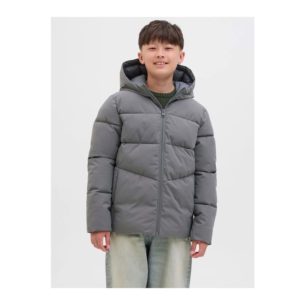 Jack & Jones Jack Jones Jjglobal Puffer Jacket Jnr Çocuk Gri Mont