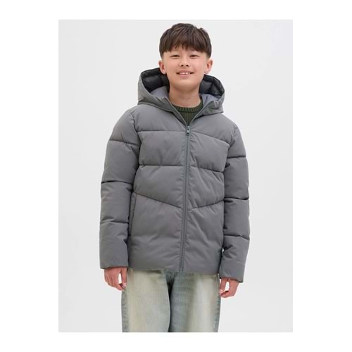 Jack & Jones Jack Jones Jjglobal Puffer Jacket Jnr Çocuk Gri Mont