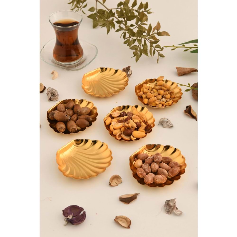 Gold 6'lı Set Şekerlik Lokumluk