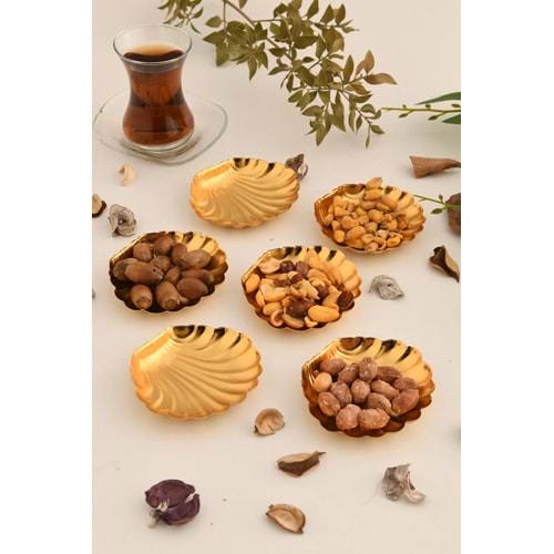 Gold 6'lı Set Şekerlik Lokumluk