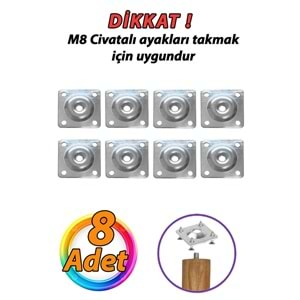 Metal Bağlantı Aparatı Düz Ayak Tabanı M8 Civatalı (8 Adet) BeHenüz Yorum Yazılmamış.