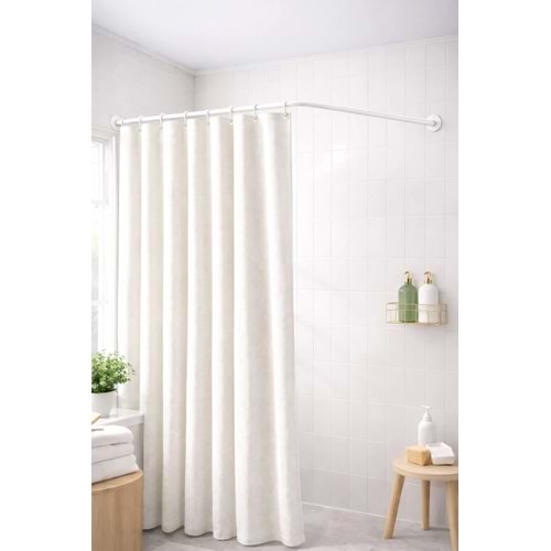 ome - Beyaz Köşeli (L) ve (U) Şeklinde Banyo Duş Borusu (80*80*80 cm)