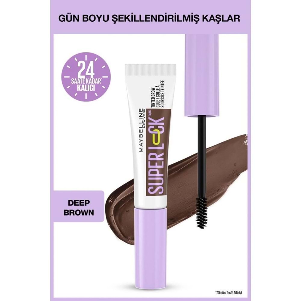 Maybelline New York Super Lock Brow Glue Kaş Sabitleyici Maskara - Koyu Kahverengi
