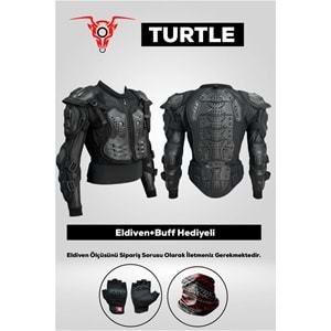 MOTOKIT CRAYZBULL TURTLE Body Armor – Tam Vücut Korumalı Motosiklet Body Armour + Eldiven ve Buff Hediyeli