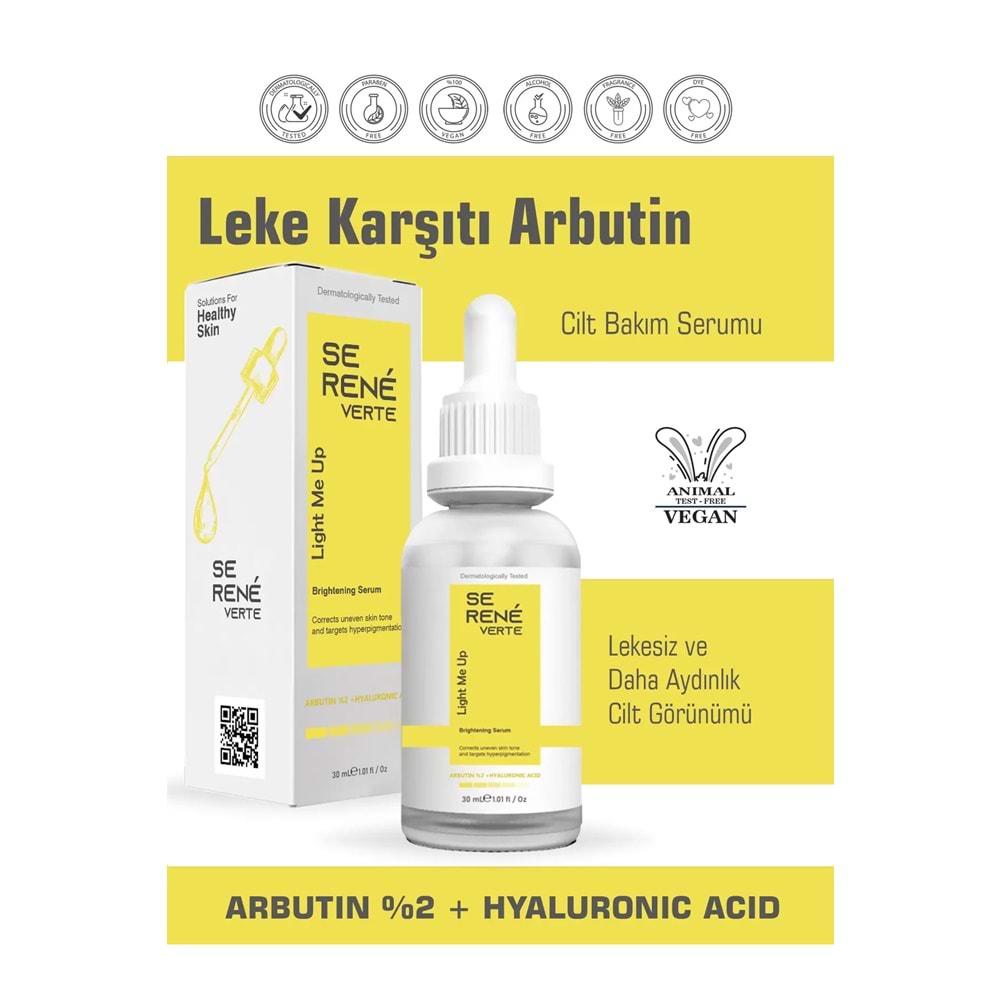 Se Rene Verte Leke Karşıtı Arbutin Cilt Bakım Serumu 30 Ml (Arbutin %2 + Hyaluronic Acid)