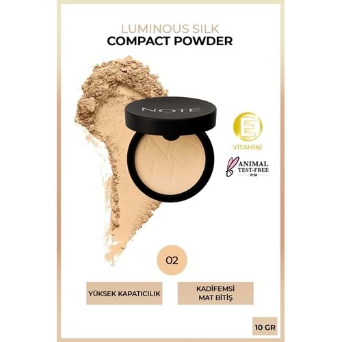 Note Cosmetics Luminous Silk Compact Powder Mat Bitişli Toz Pudra