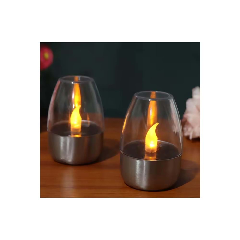 borayris güneş enerjili tealight mum, dış mekan için su geçirmez LED mum, alev efektli 1 adet