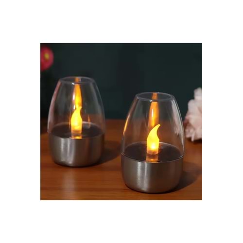 borayris güneş enerjili tealight mum, dış mekan için su geçirmez LED mum, alev efektli 1 adet