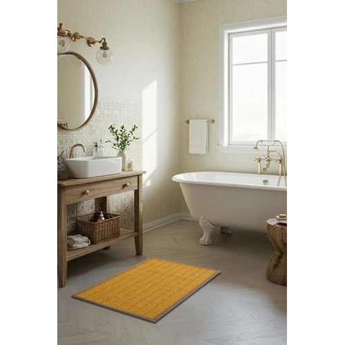AHİR TİCARET Lüx Rattan Kaymaz Banyo Paspası- Su Geçirmez- Çok Amaçlı MaT