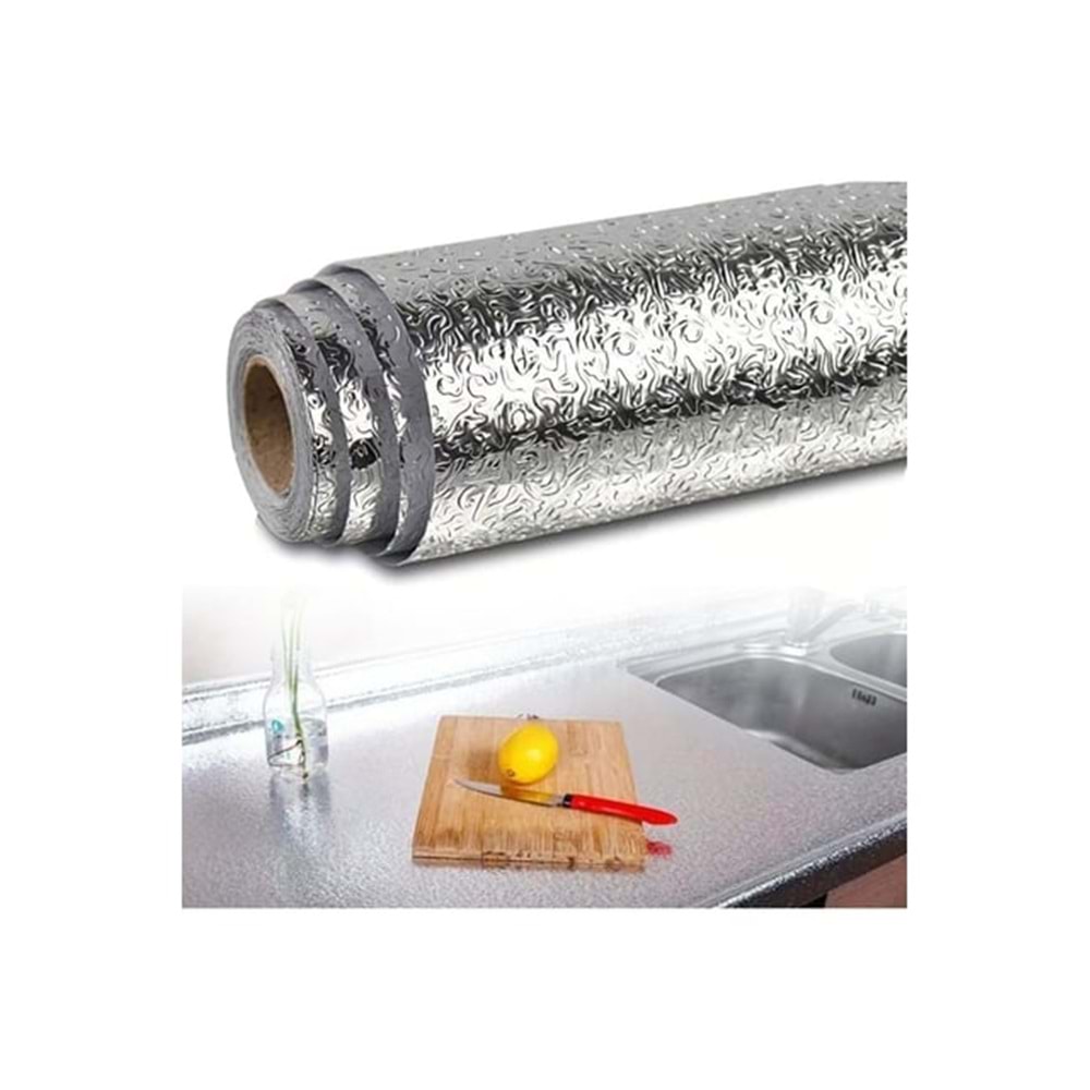 Rulo Gümüş Alüminyum Folyo Kendinden Yapışkanlı Su Geçirmez Folyo 2 mt x 60 cm