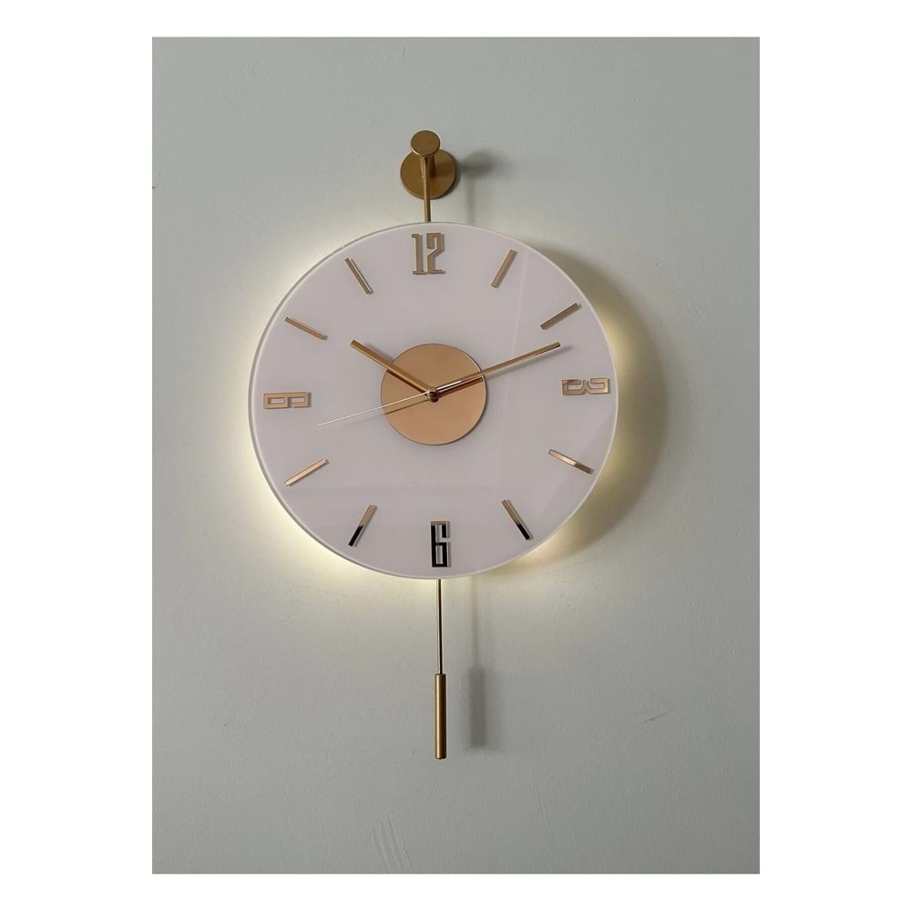 ***KIRIK*** Gold Seri ,pilli Led ,modern Dekoratif Metal Duvar Saati