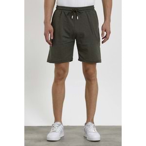 TA COLLECTİON Unisex Slim Fitt/dar Haki 2 Iplik Yazlık Ince Spor Şort