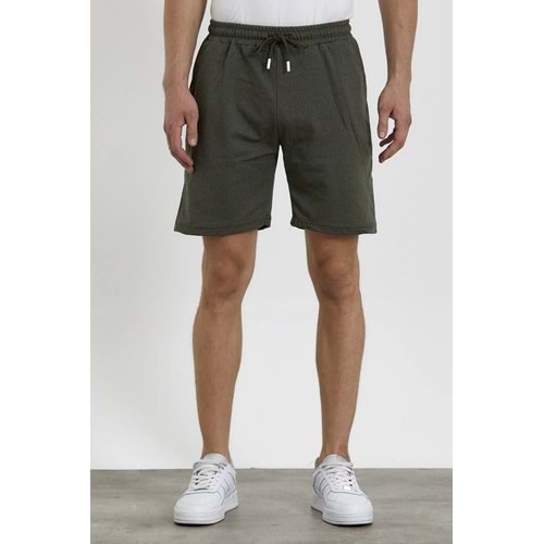 TA COLLECTİON Unisex Slim Fitt/dar Haki 2 Iplik Yazlık Ince Spor Şort