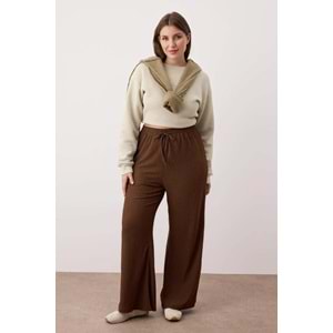 Trendyolmilla Curve Geniş Paça Bürümcük Örme Büyük Beden Pantolon