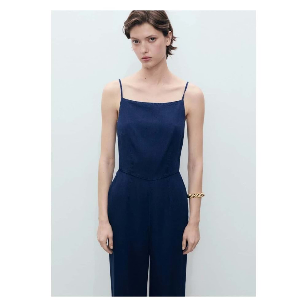 MANGO Denim görünümlü uzun tulum