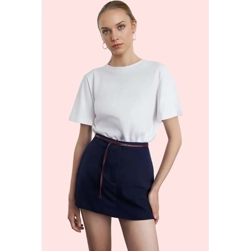 Kadın Moda Şort Etek Kemerli