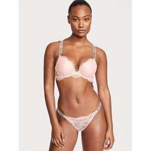 VİCTORİA SECRET Dantelli Parlak Kayışlı Bikini Külot