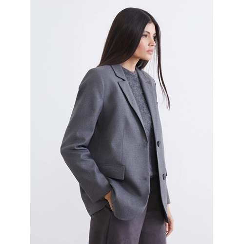 Kruvaze Yaka Kadın Blazer Ceket
